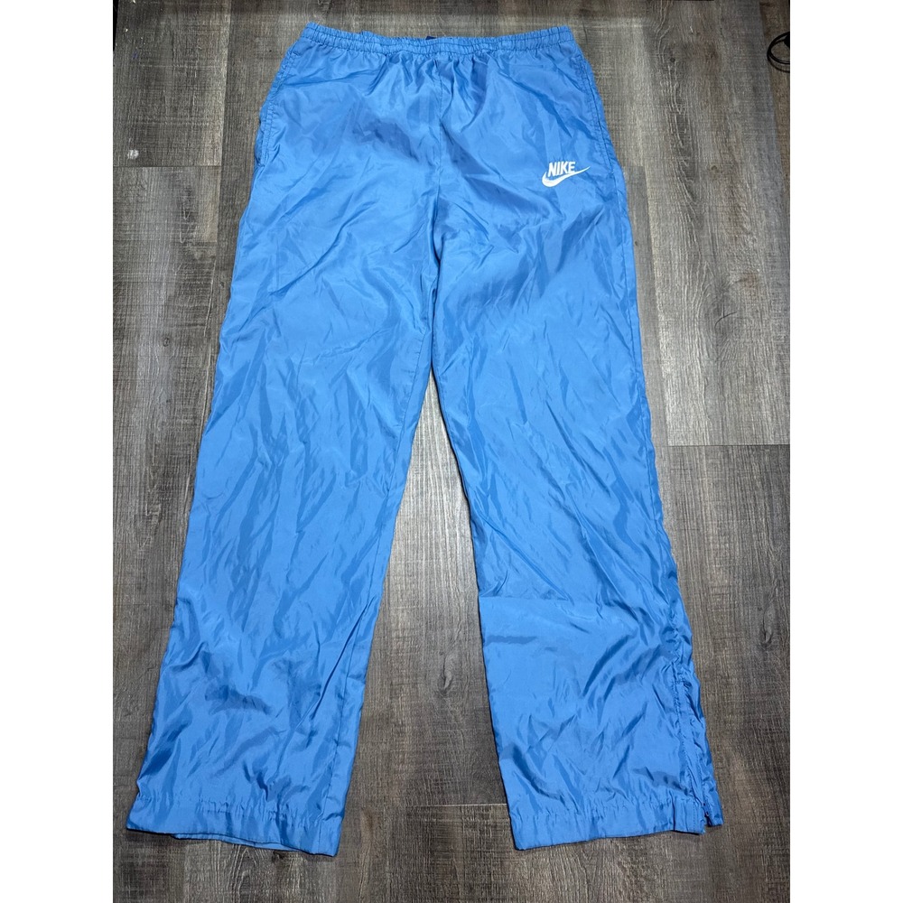 Vintage Nike Windbreaker Track Pants Blue Nylon Mens Small Embroidered Logo 90s
